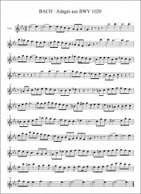 ATV023 • BACH - Adagio aus BWV 1020 - Partitur & 3 Stimmen