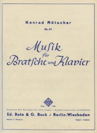 BB 1100126 • RÖTSCHER - Music, op. 27 - Score and part