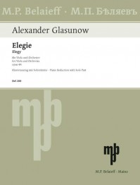 BEL 200 • GLASUNOW - Elegy - Piano reduction with solo part