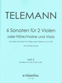 VV 152 • TELEMANN - 6 Sonatas, No. 2: Va1,Va2,Fl1,Fl2