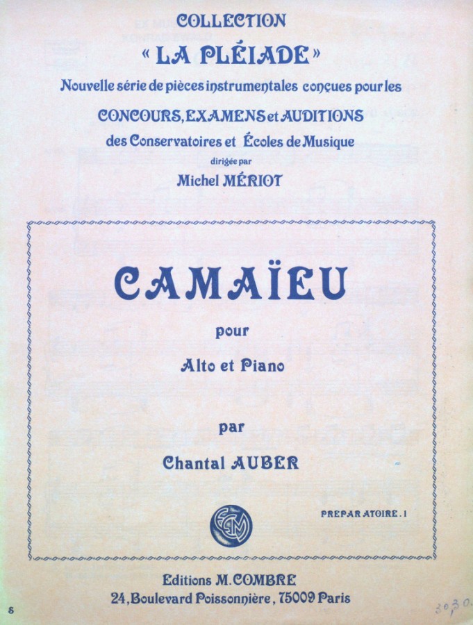Camaïeu, für Bratsche und Klavier