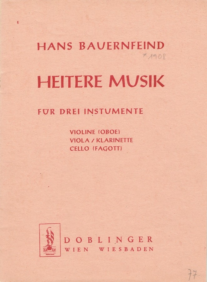 Heitere Musik, für Violine, Bratsche und Violoncello