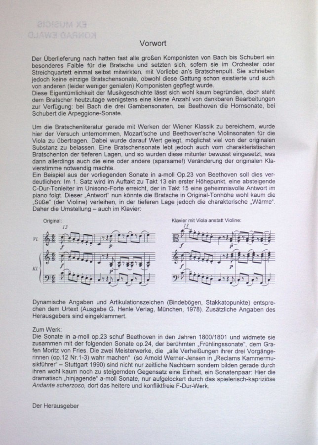 Sonate a-moll, op. 23, für Violine und Klavier, arrangiert für Bratsche und Klavier