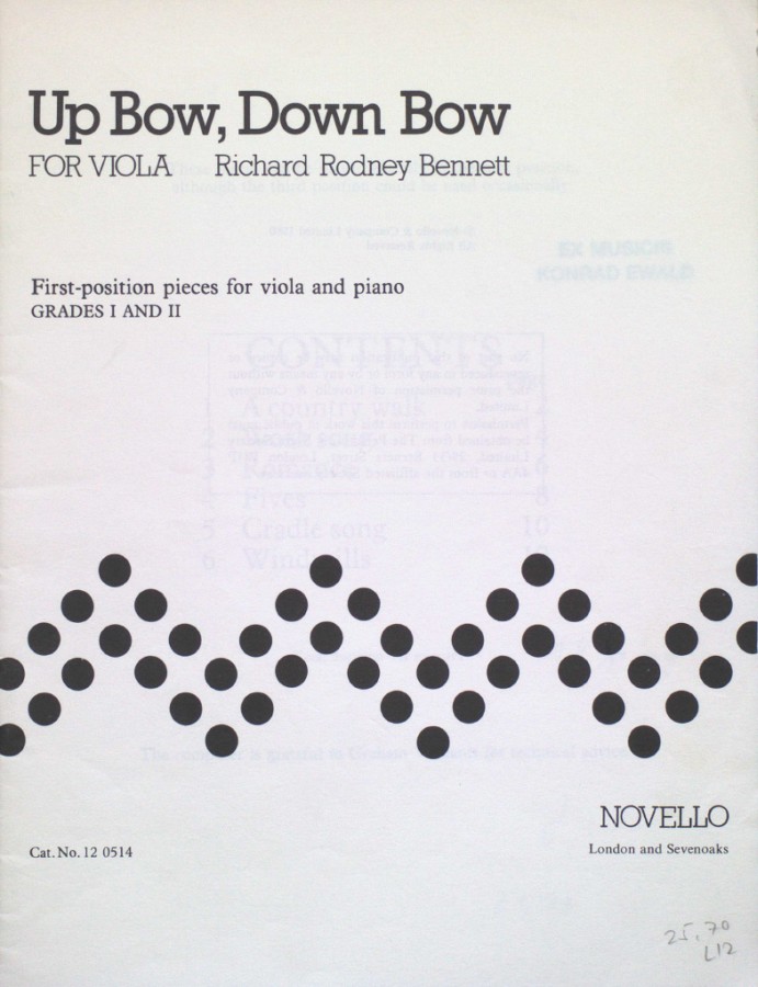 Up Bow, Down Bow. First-Position Pieces, for Viola and Piano