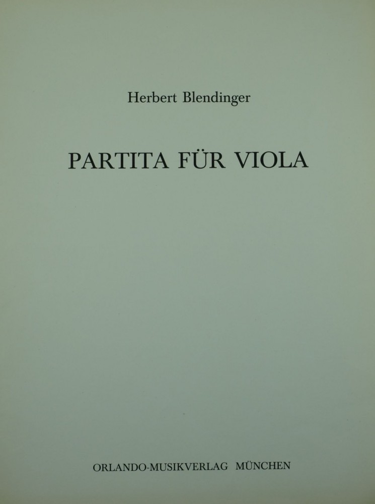 Partita, op. 25, für Bratsche
