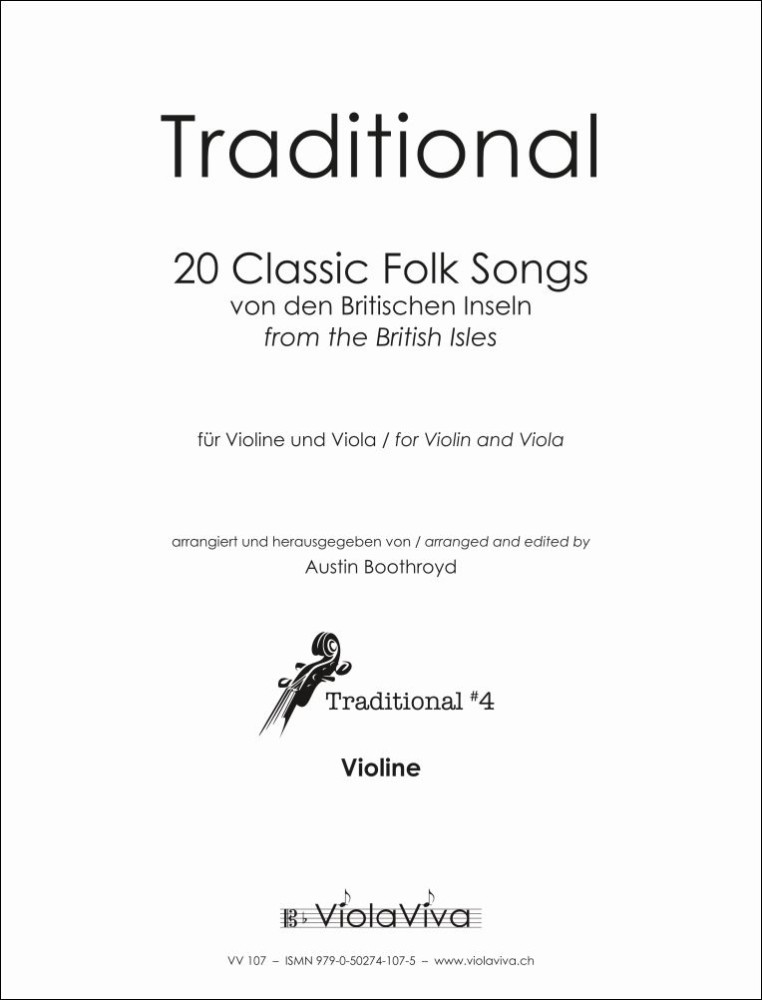 20 Classic Folk Songs, arrangiert für Violine und Bratsche, für Bratsche und Klavier