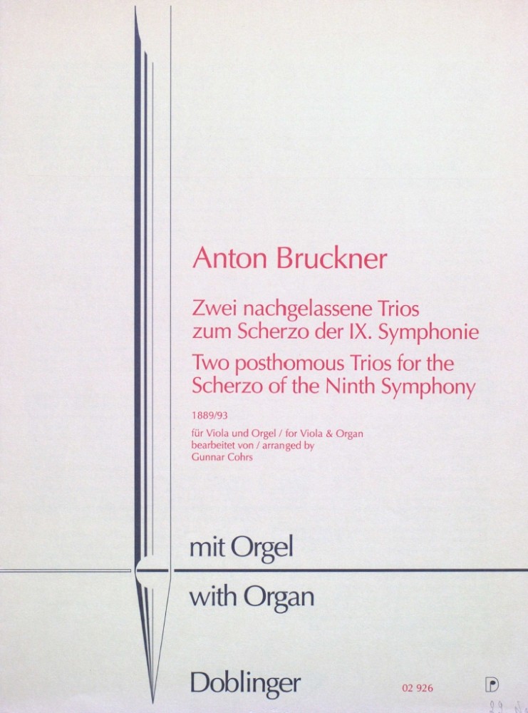 Zwei aftergelassene Trios zum Scherzo der 9. Symphonie, for Viola and Organ