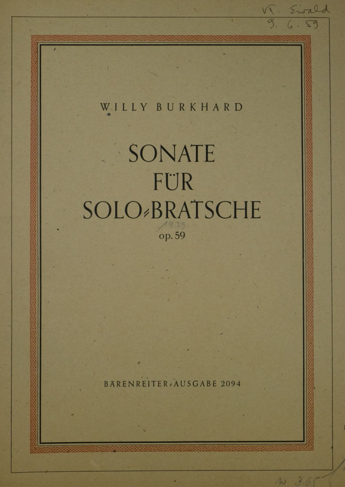 Sonate, op. 59, für Bratsche