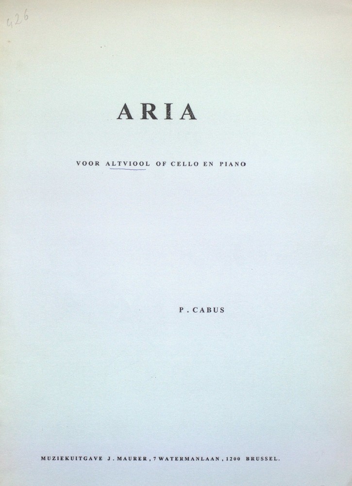 Aria, für Bratsche (Violoncello) und Klavier