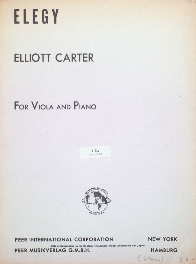 Elegy, for Viola and Piano