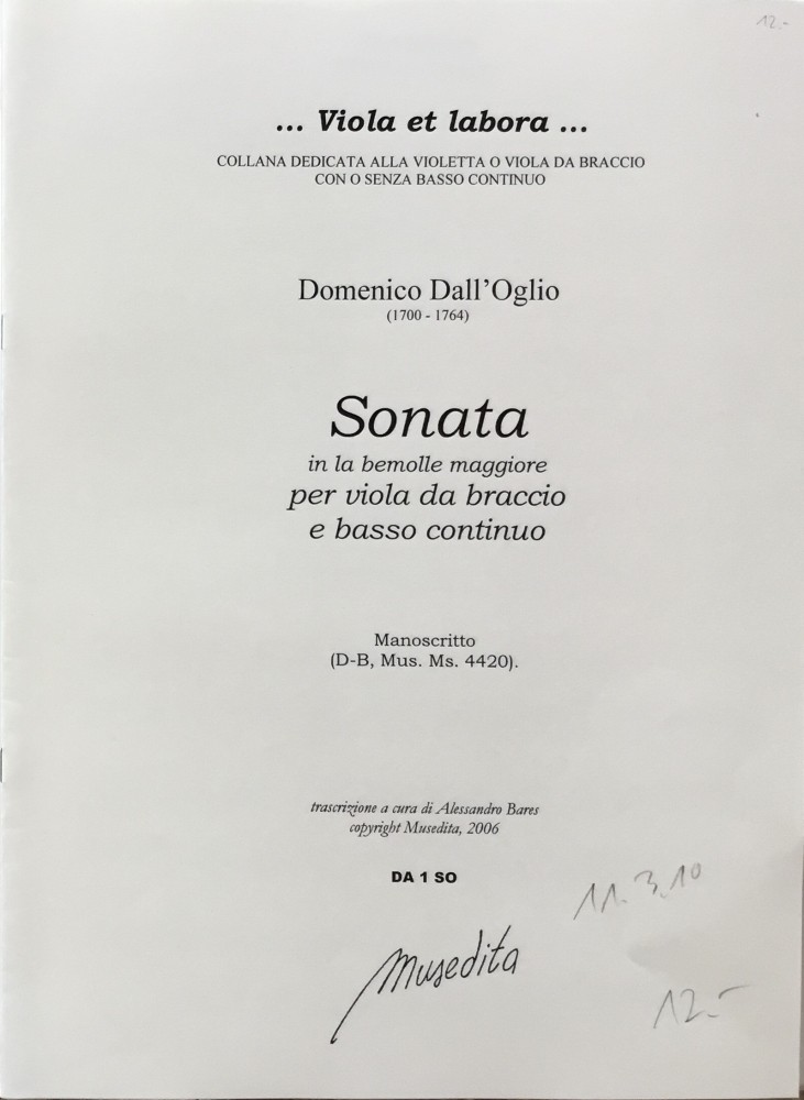 Sonate As-dur, für Bratsche und Kontrabass (Violoncello)