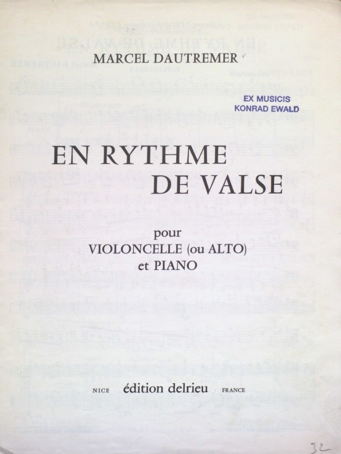 En rythme de valse, für Violoncello (Bratsche) und Klavier