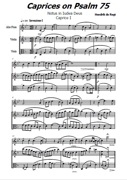 Caprices on Psalm 75, für Altflöte, Violine und Bratsche