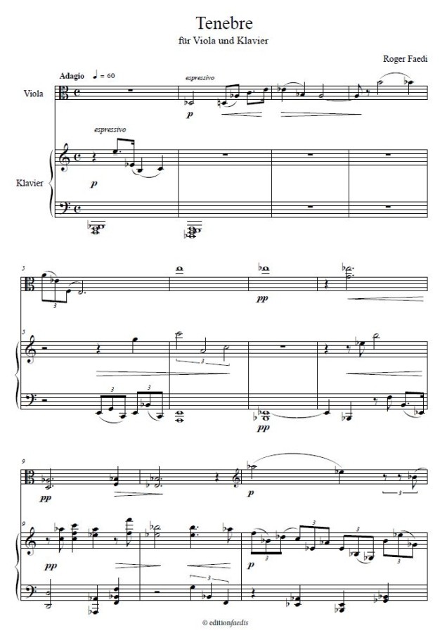 Tenebre, op. 32, für Bratsche und Klavier