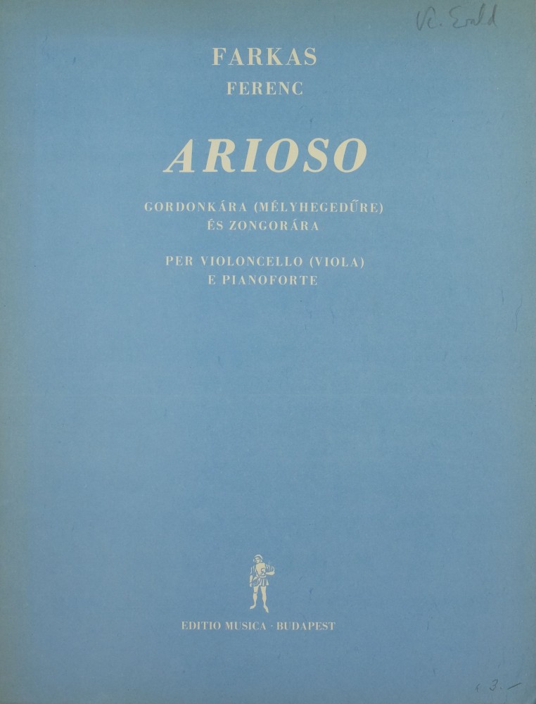 Arioso, für Violoncello (Bratsche) und Klavier