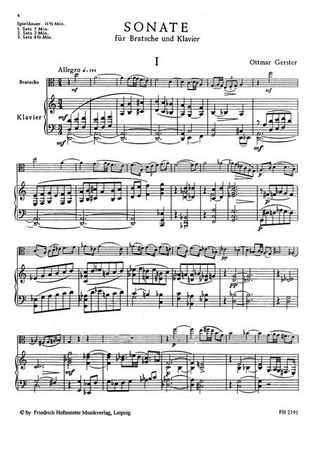 1st Sonata d-minor, for Viola and Piano