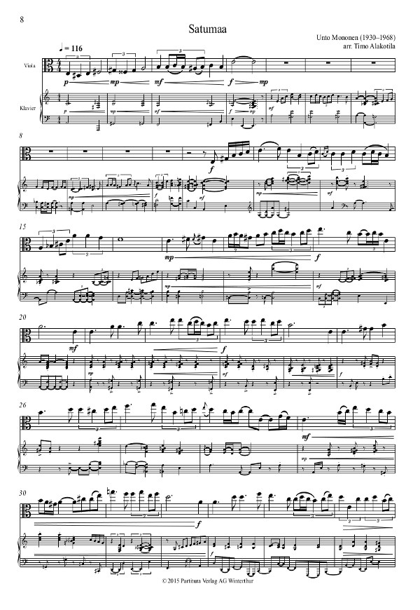 Finn Tango II, 3 Tangos, arranged for Viola and Piano von T.Alakotila