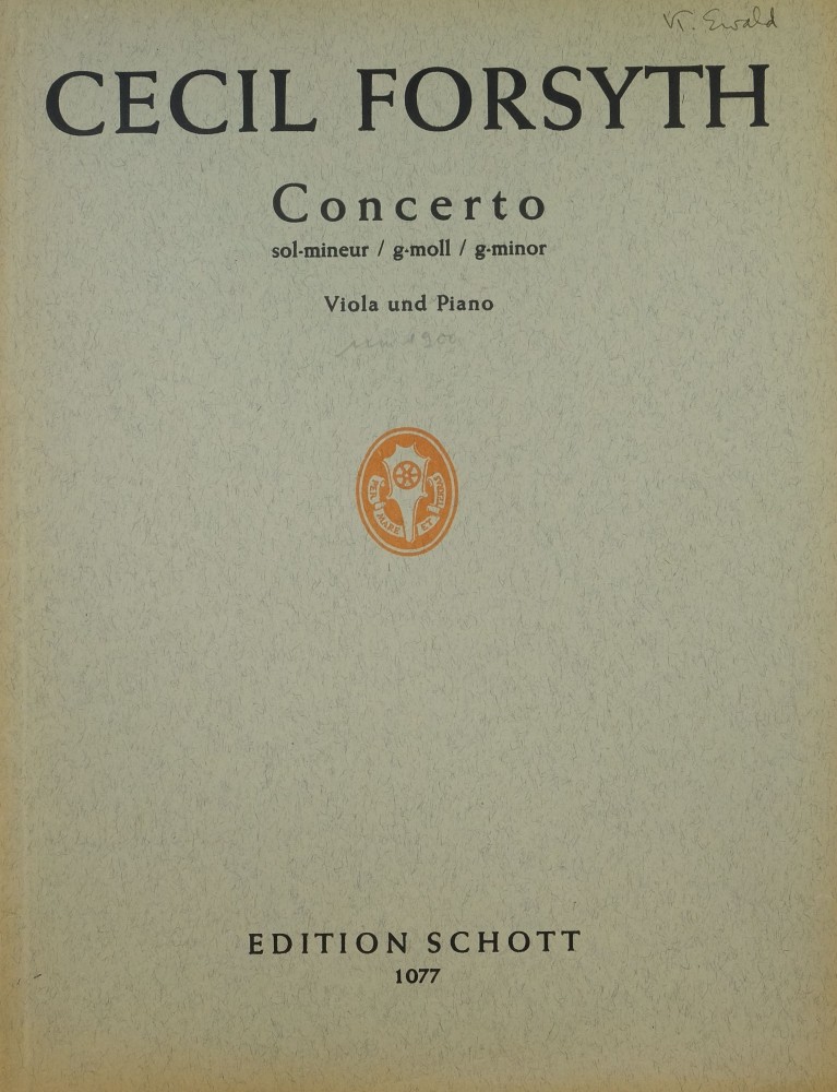 Konzert g-moll, für Bratsche und Orchester