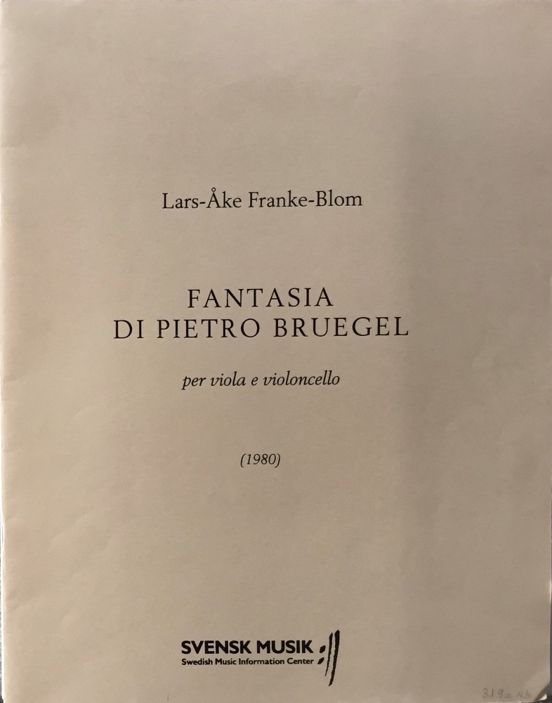 Fantasia di Pietro Brueghel, für Bratsche und Violoncello