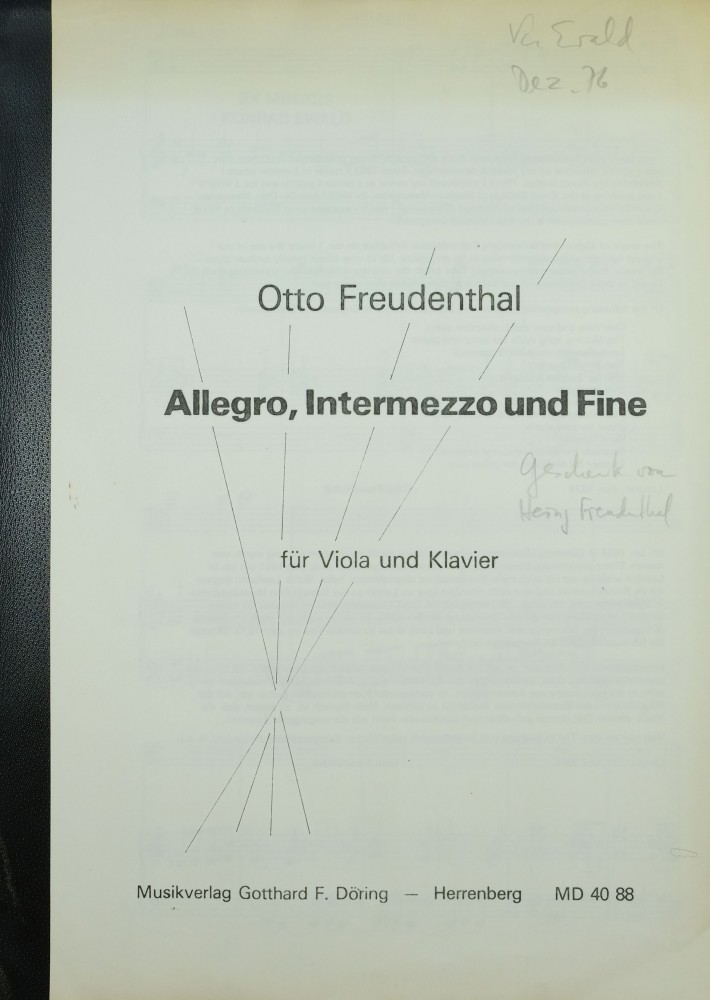 Allegro, Intermezzo & Finale, für Bratsche und Klavier