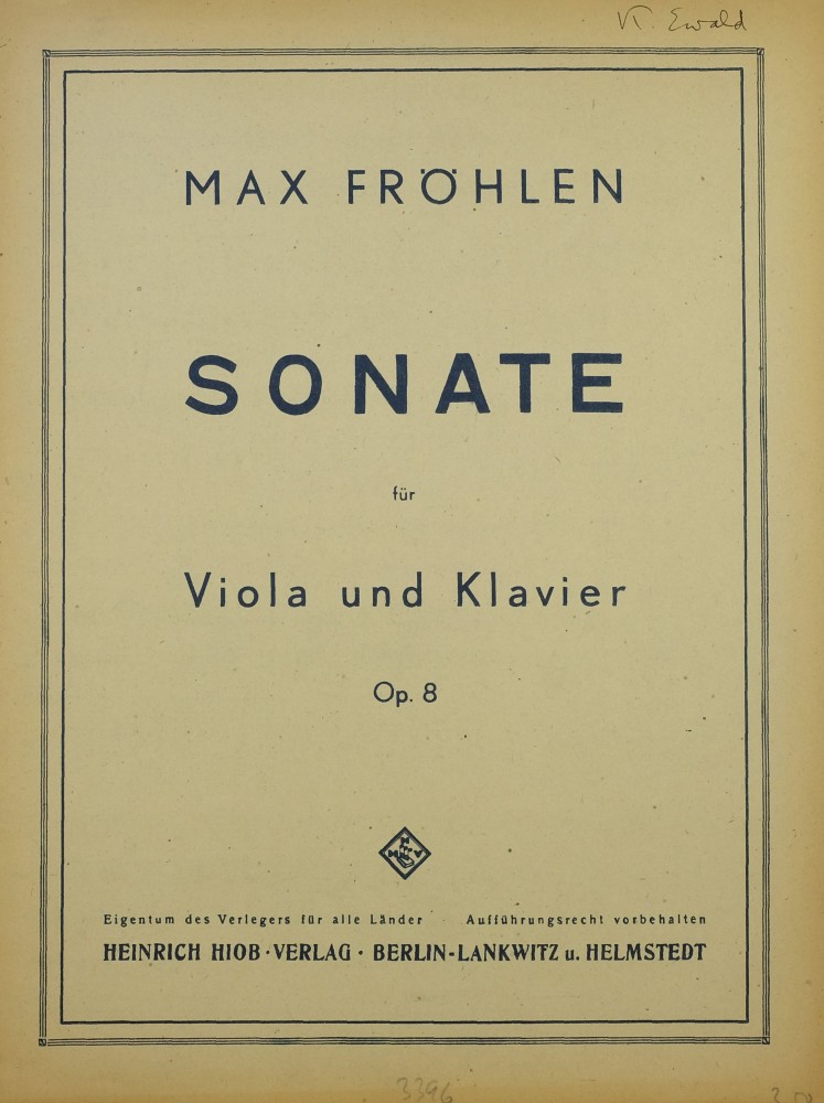 Sonate Es-dur, op. 8, für Bratsche und Klavier