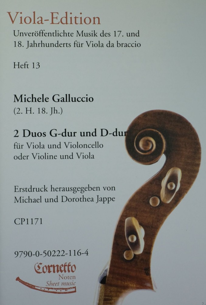 8 Duetti, für Bratsche und Violoncello (Violine), daraus Nr.1 (G) und Nr.5 (D)
