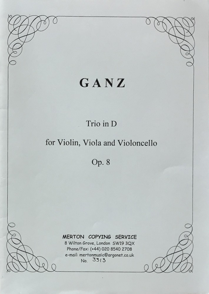 Trio D-dur, op. 8, für Violine, Bratsche und Violoncello