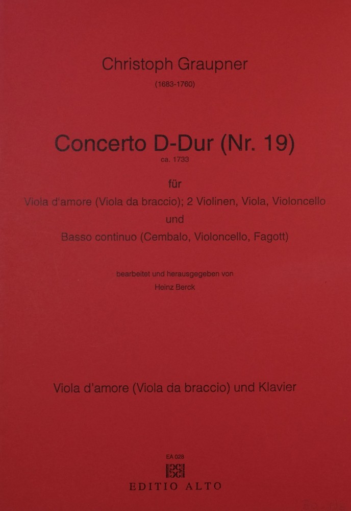 Konzert D-dur, GWV 314, für Bratsche und Orchester