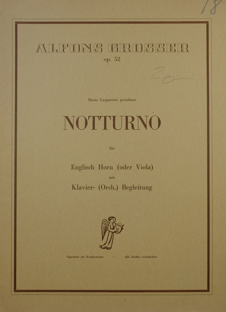 Notturno, op. 52, für Englischhorn (Bratsche) und Klavier (Orchester)