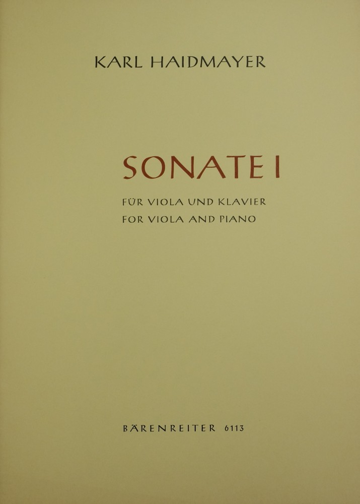 Sonate I, für Bratsche und Klavier