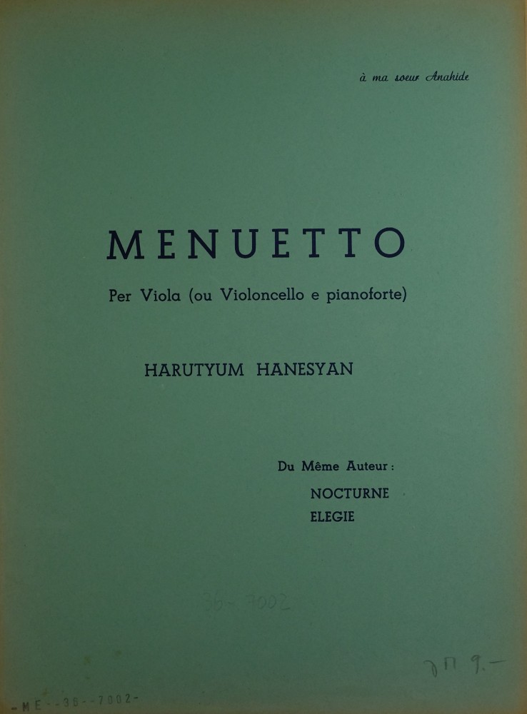 Menuetto C-dur für Bratsche (Violoncello) und Klavier