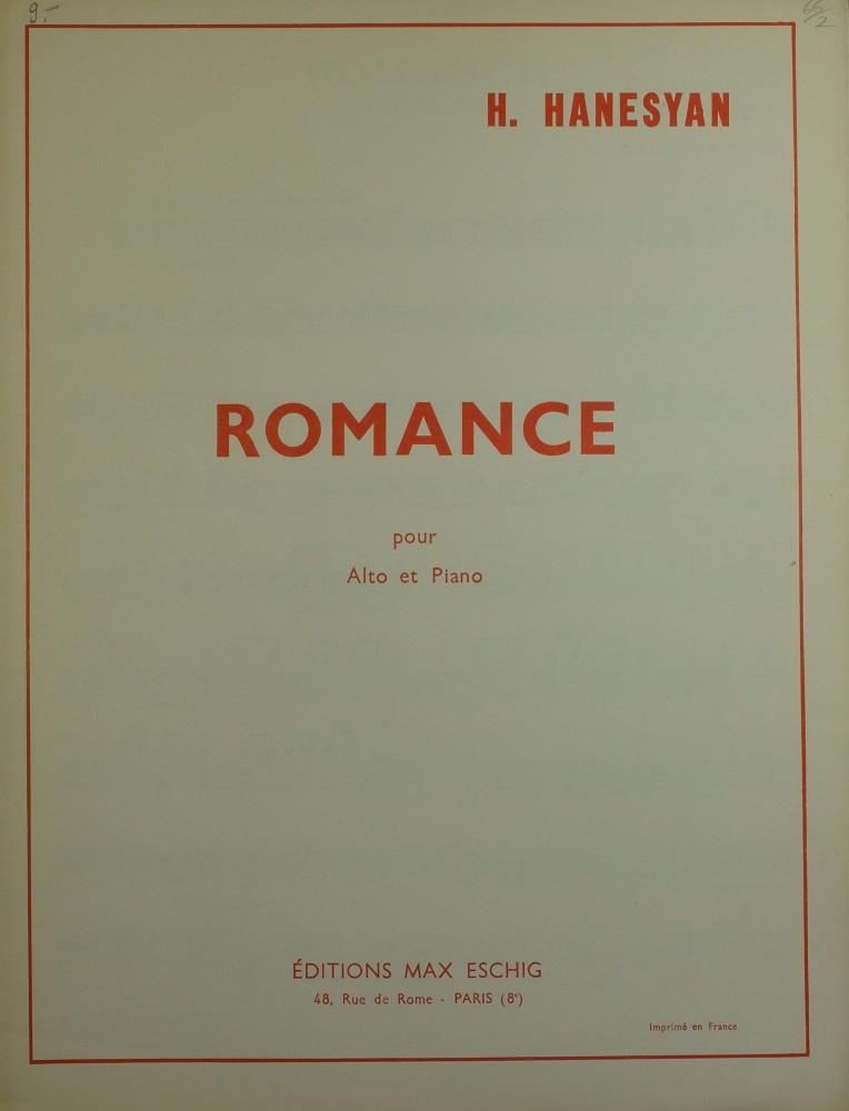 Romance B-dur, für Bratsche und Klavier