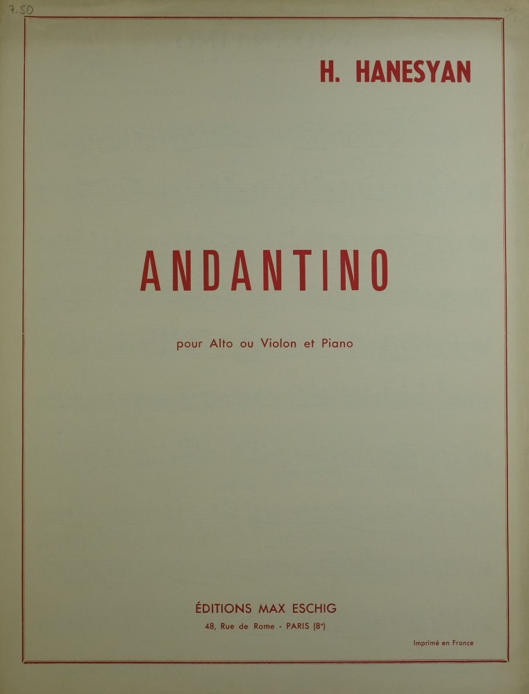 Andantino D-dur für Bratsche (Violine) und Klavier