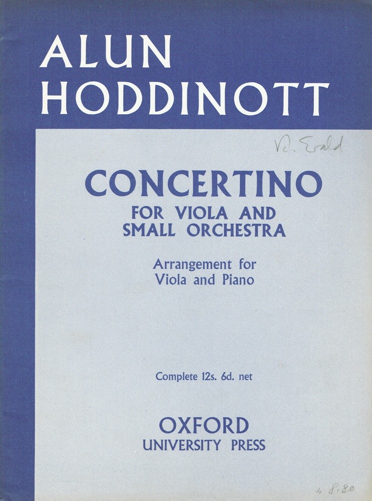 Concertino, op. 14, für Bratsche und kleines Orchester