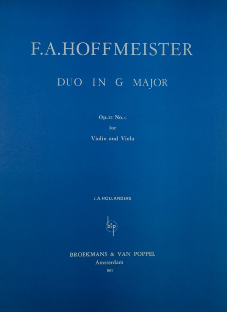 Duett G-dur, op. 13, Nr. 6, für Violine und Bratsche