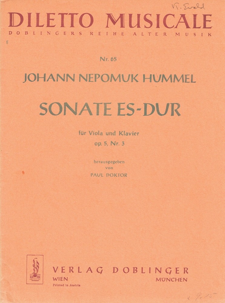 Sonate Es-dur, op. 5, Nr. 3, für Bratsche und Klavier