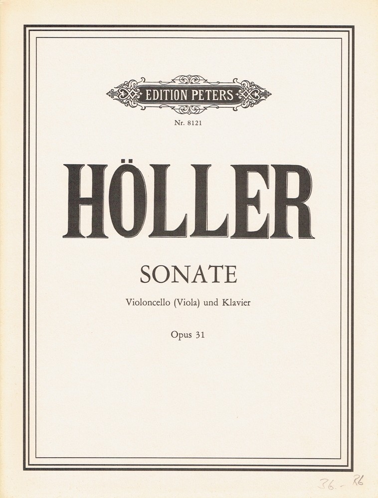 Sonate, op. 31, für Violoncello (Bratsche) und Klavier