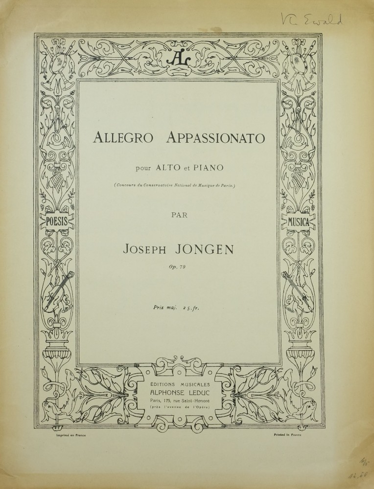 Allegro appassionato, op. 79, für Bratsche und Orchester (Klavier)