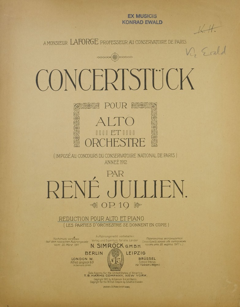 Concertstück c-moll, op. 19, für Bratsche und Orchester