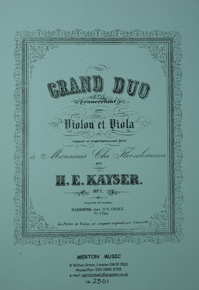 Grand Duo concertant B-dur, op. 2, für Violine und Bratsche