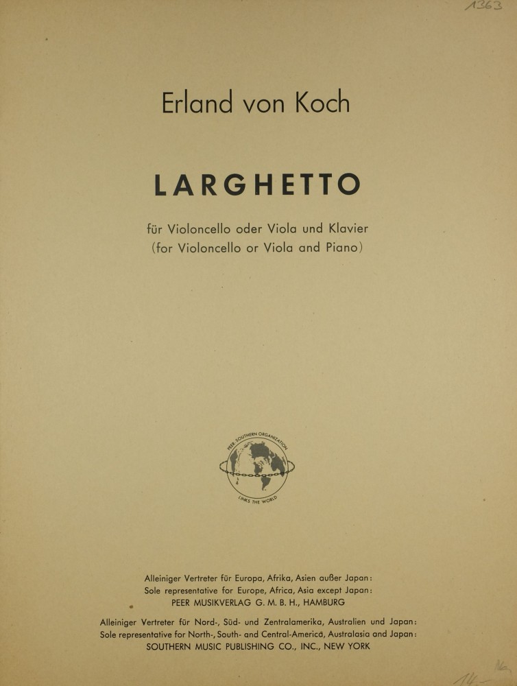 Larghetto, für Violoncello (Bratsche) und Klavier