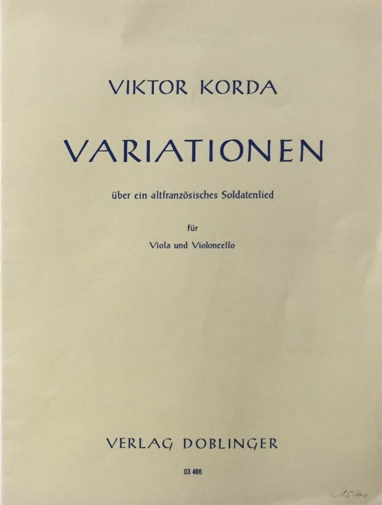 Variationen über ein altfranzösisches Soldatenlied, für Bratsche und Violoncello