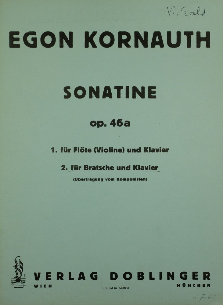 Sonatine, op. 46a, für Flöte (Violine/Bratsche) und Klavier