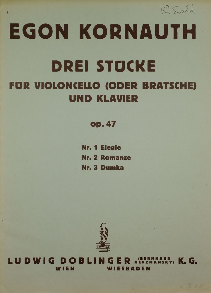 3 Stücke, op. 47, für Violoncello (Bratsche) und Klavier