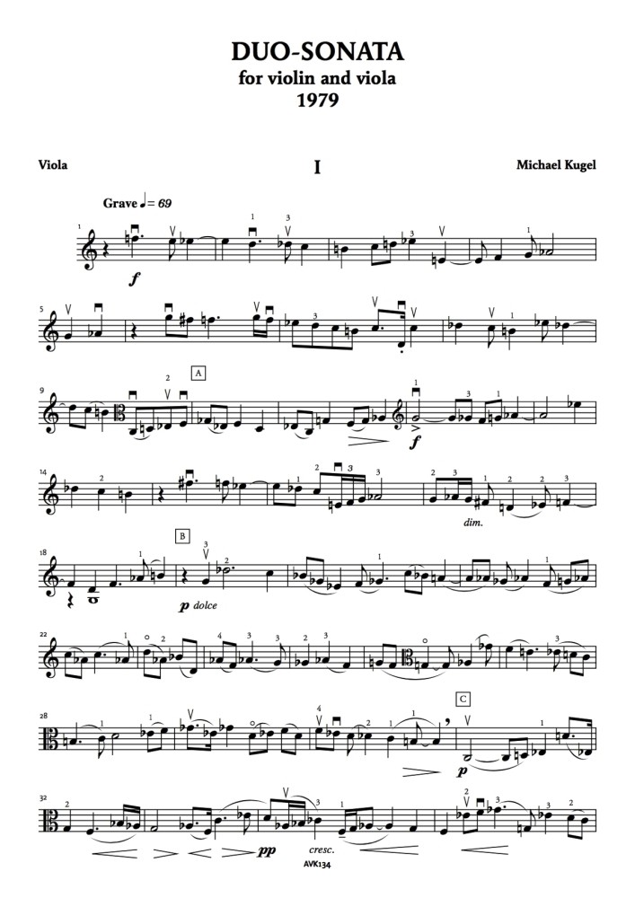 Cadenzie e Duo-sonata, für Bratsche und Klavier