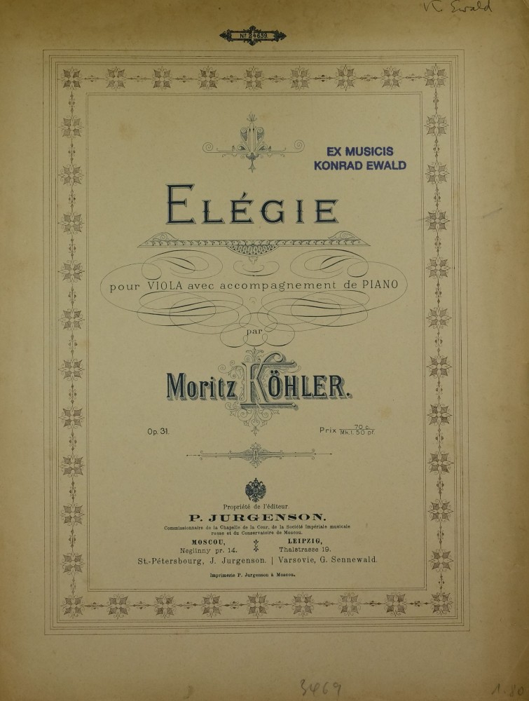Elegie d-moll, op. 31, für Bratsche und Klavier