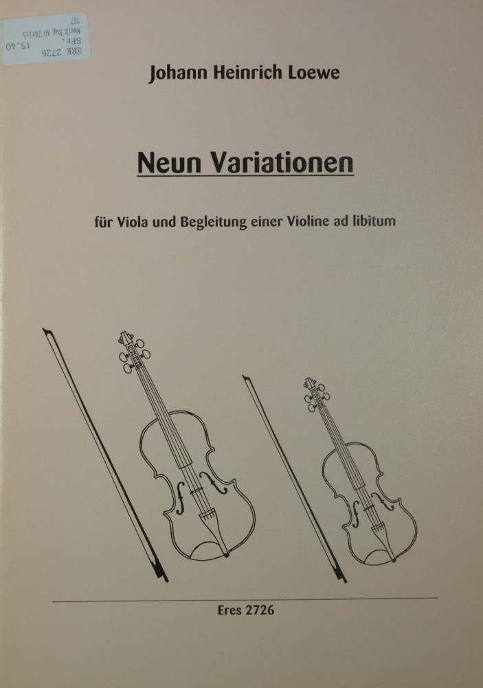 9 Variationen über die Arie «Tiroler sind lustig», G-dur, op. 4, für Violine (+ Bratsche ad lib.)