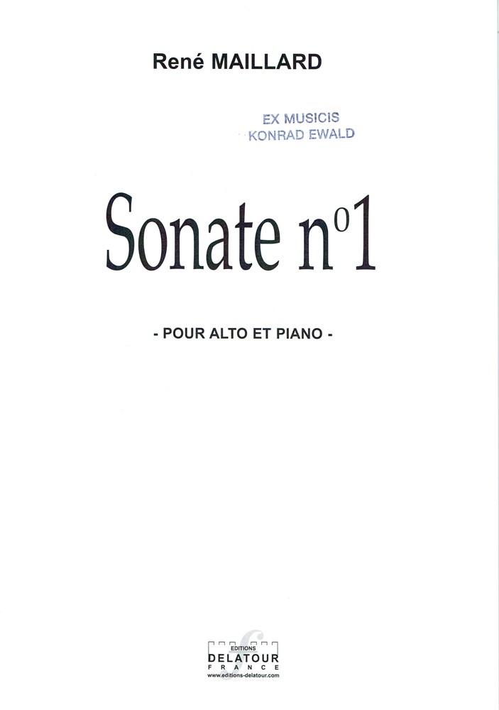 1st Sonata, op. 5, for Viola and Piano