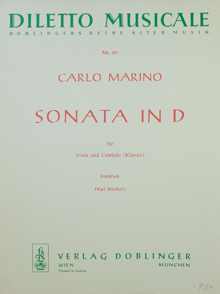 Sonata D-dur, für Bratsche und Cembalo