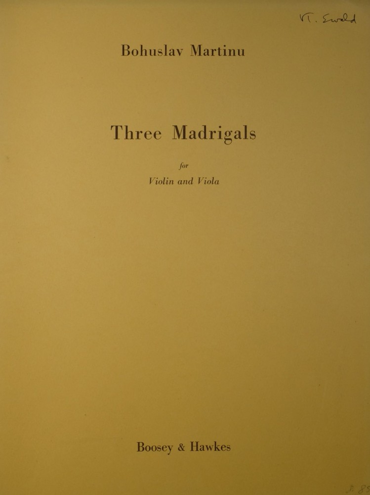 3 Madrigals, für Violine und Bratsche